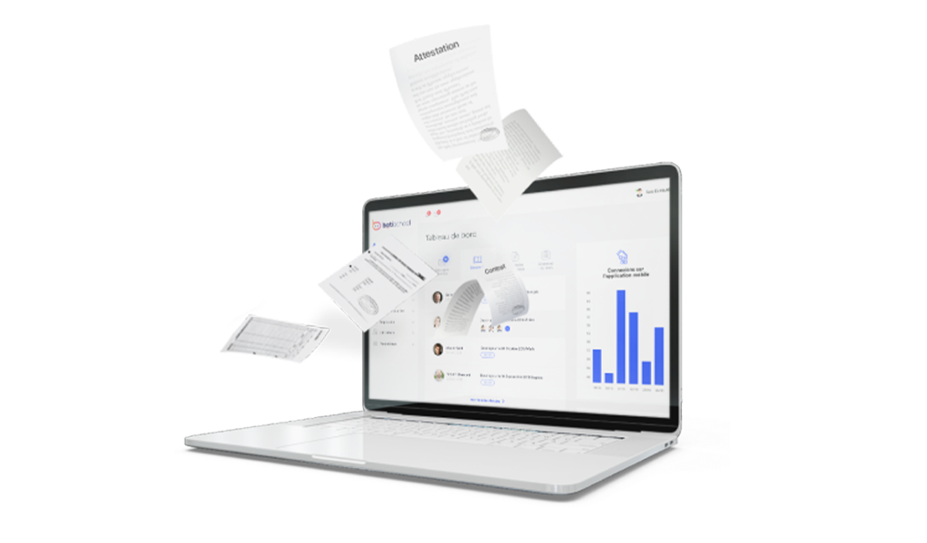 Capture d’écran LLG App – messagerie & cahier de transmission
